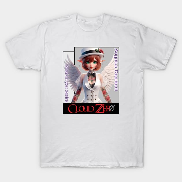 Goth Elf Angel Girl T-Shirt by PlayfulPandaDesigns